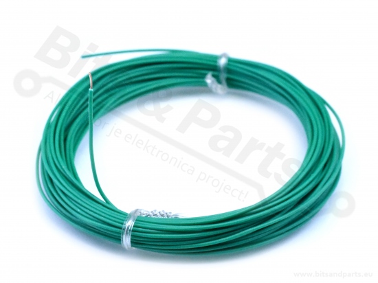 Wire 1x0.2mm² 24AWG solid core 10 meters green